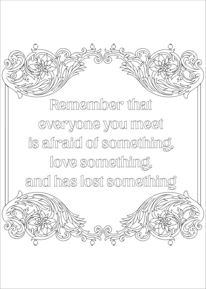 Motivational Quotes Coloring Page vector