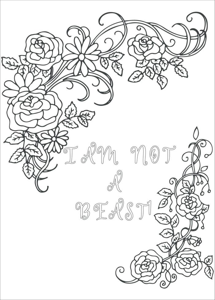 Motivational Quotes Coloring Page vector