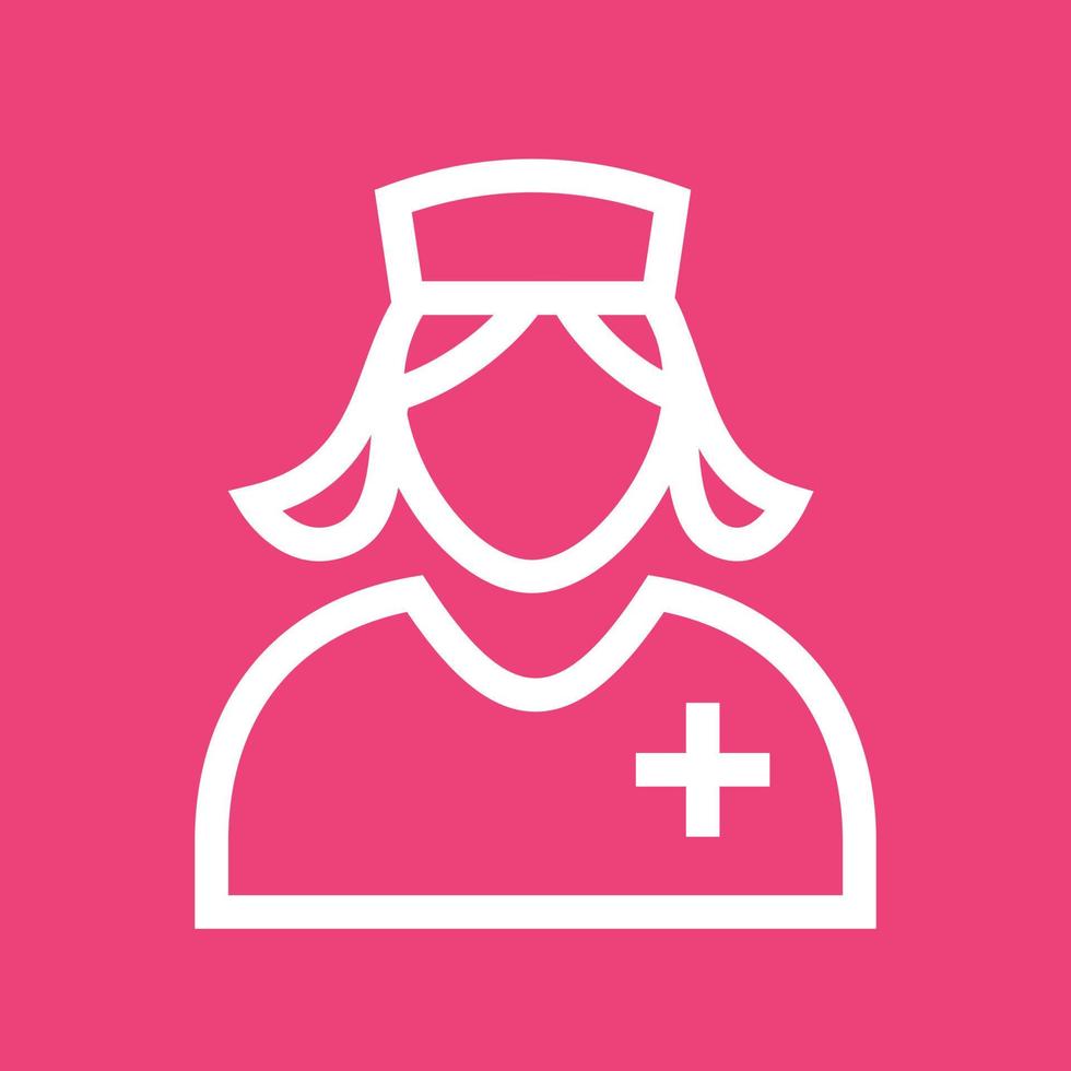 Nurse Line Color Background Icon vector