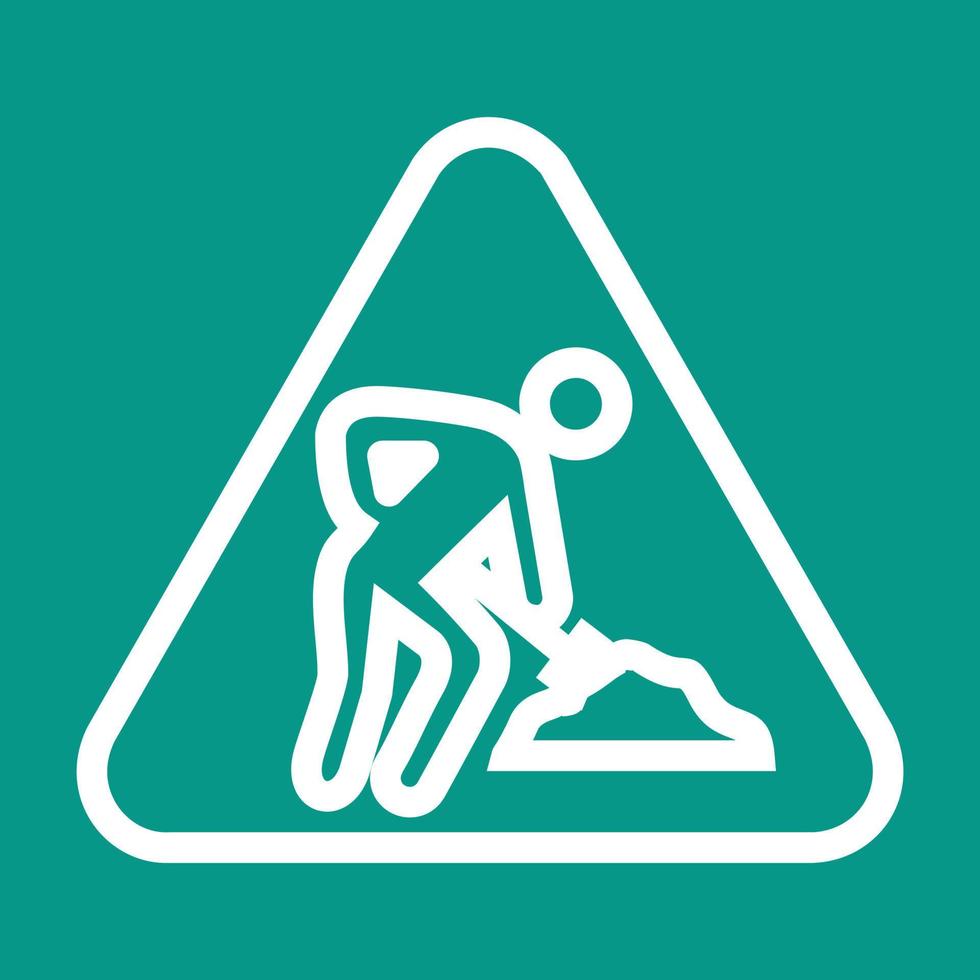 Construction sign Line Color Background Icon vector