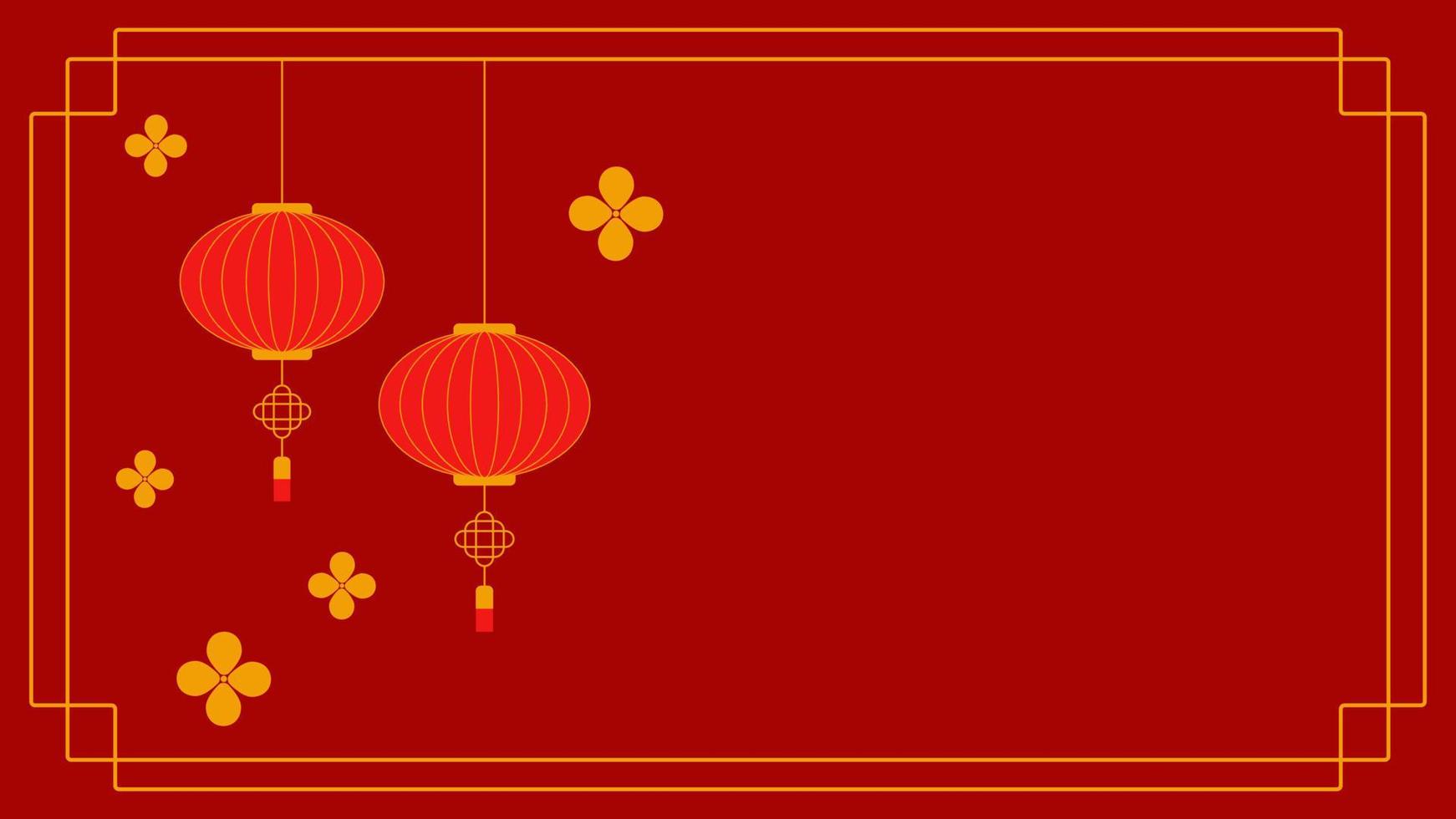 Fondo de feliz año nuevo chino con linternas chinas y adornos. feliz año nuevo como telón de fondo para afiches, volantes, calendarios, pancartas, tarjetas de felicitación, invitaciones. vector