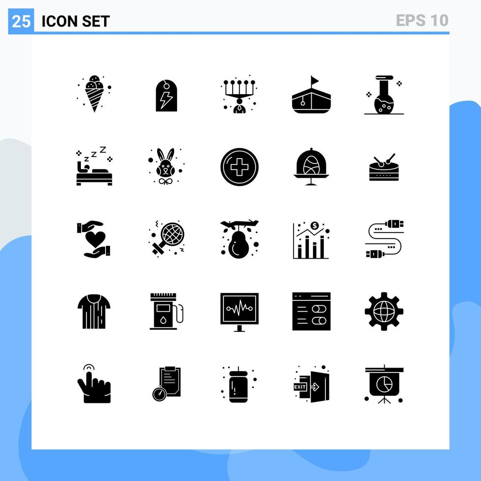 Solid Glyph Pack of 25 Universal Symbols of chemistry biochemistry personal analysis transport Editable Vector Design Elements