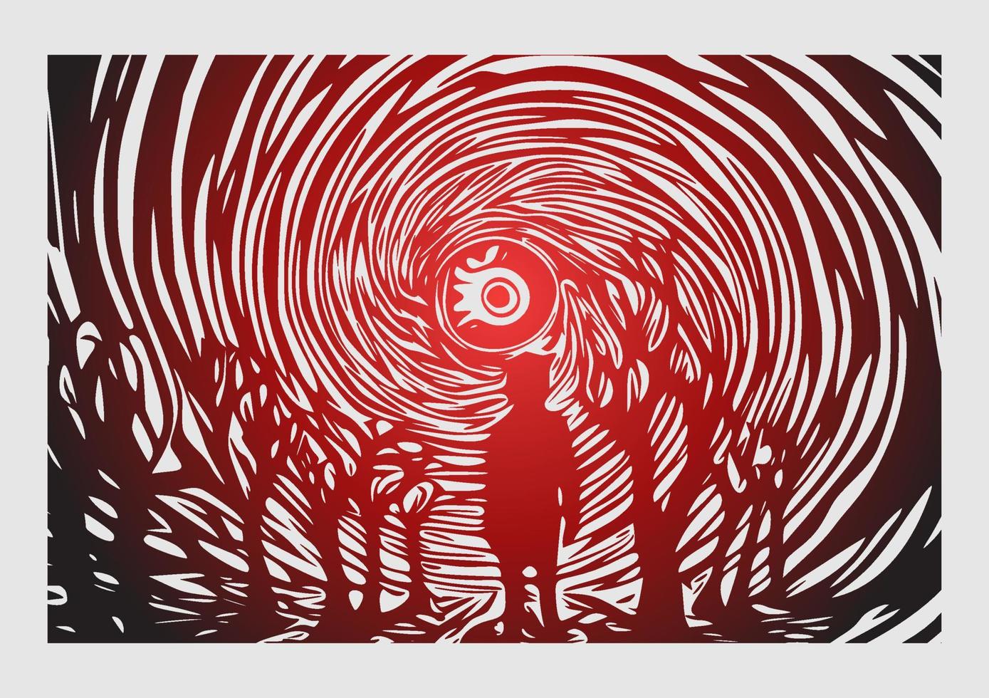 psychedelic horror graphic illustration vector art Background