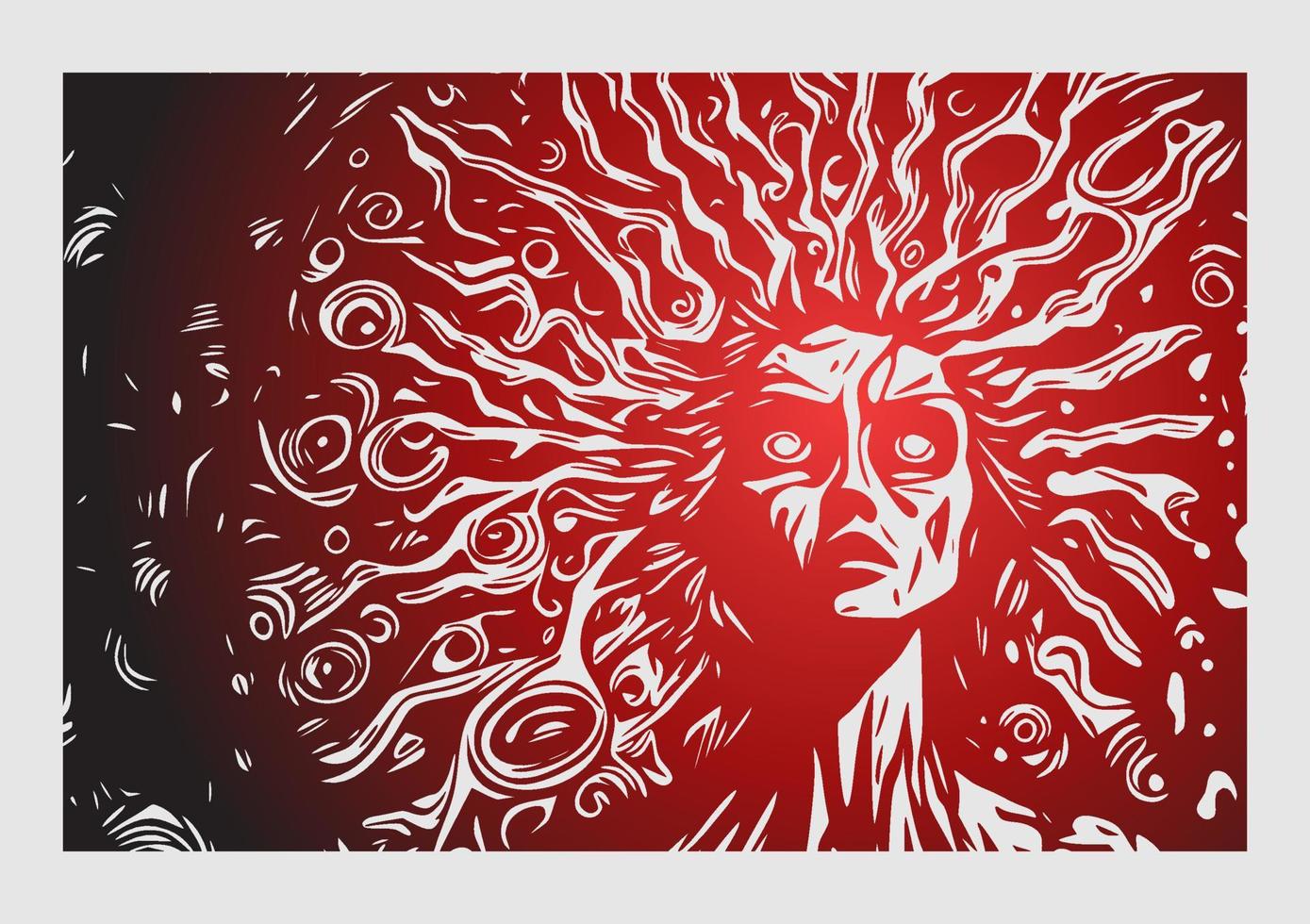 psychedelic horror graphic illustration vector art Background