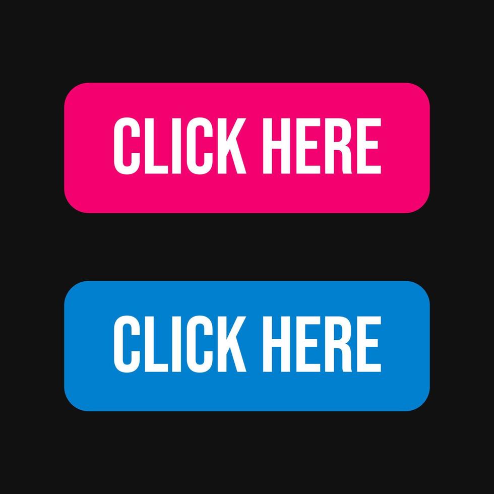 Click here button icon simple UI design vector