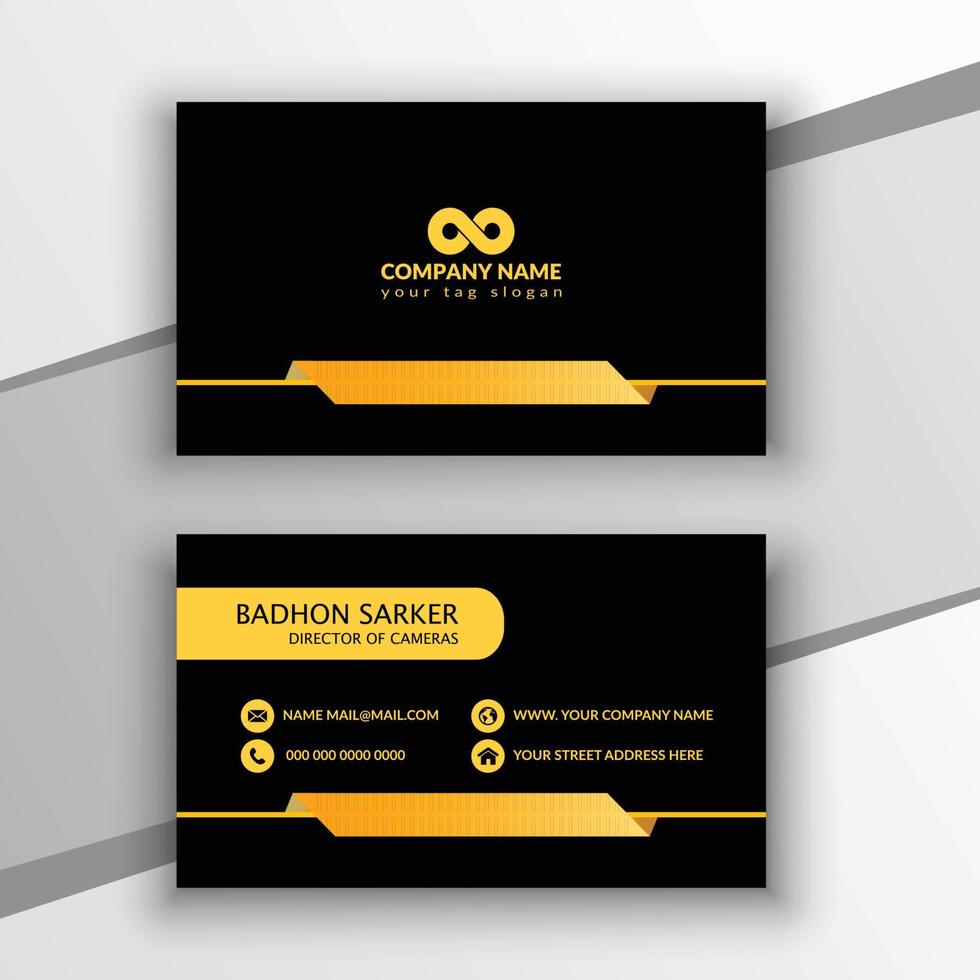 Gradient golden luxury horizontal business card design template vector
