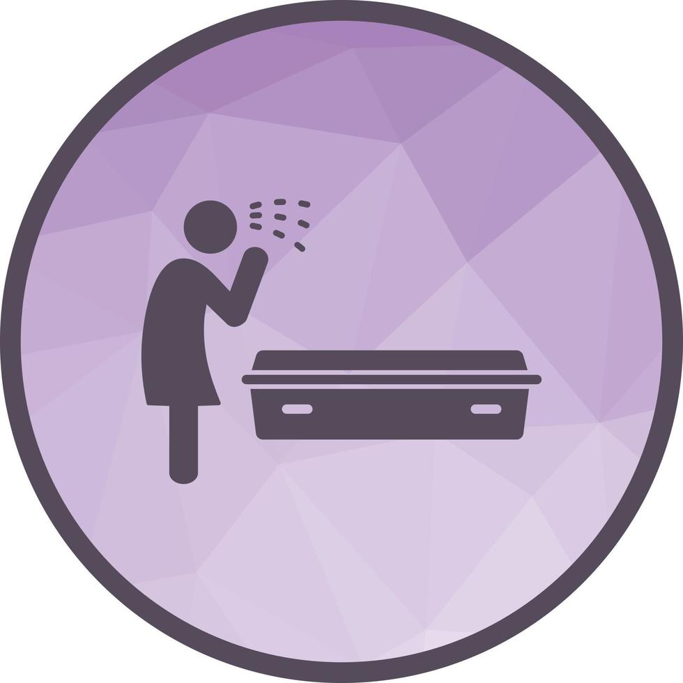 Crying over Dead Body Low Poly Background Icon vector