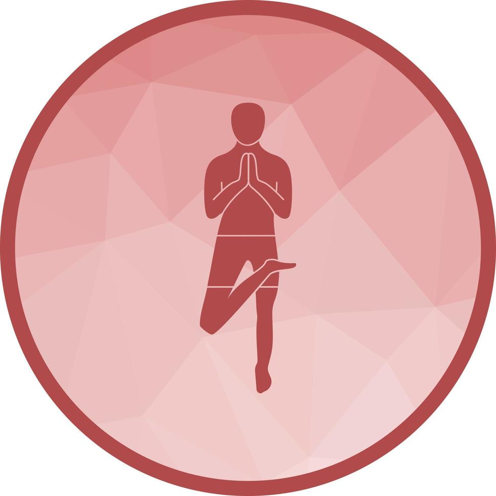 Tree Pose Right Low Poly Background Icon vector