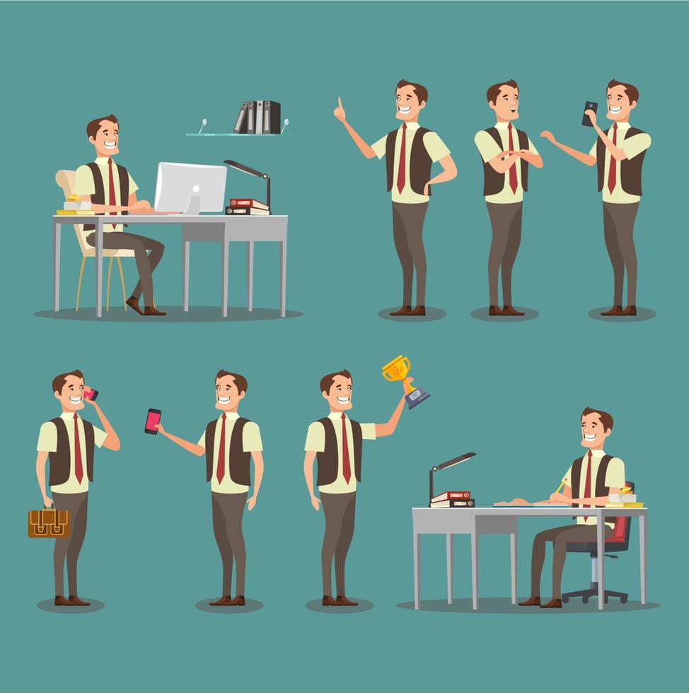 Business person Set. office workers vector