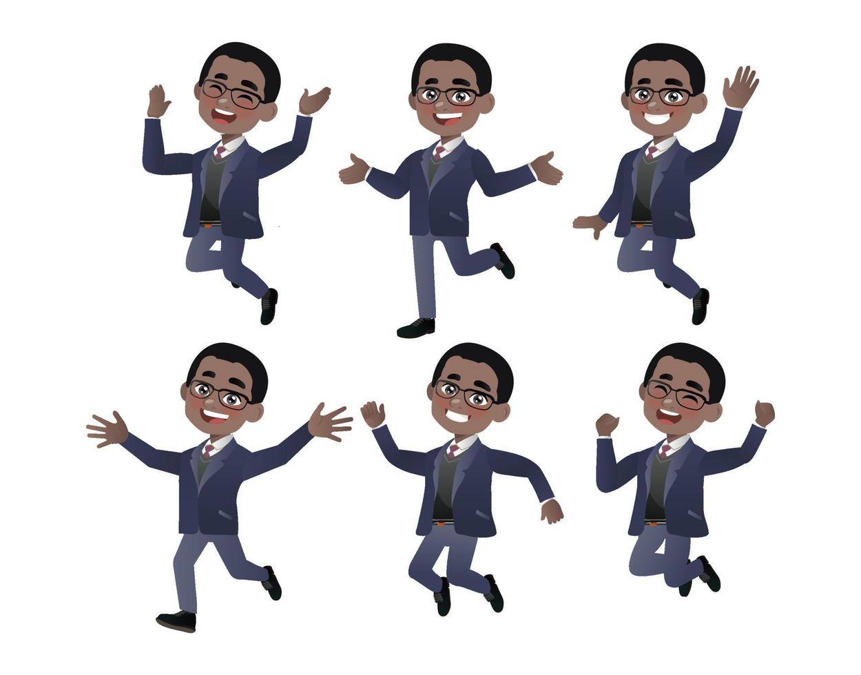 Set of business people with different poses vector