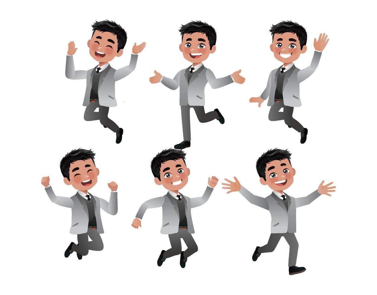 Set of business people with different poses vector