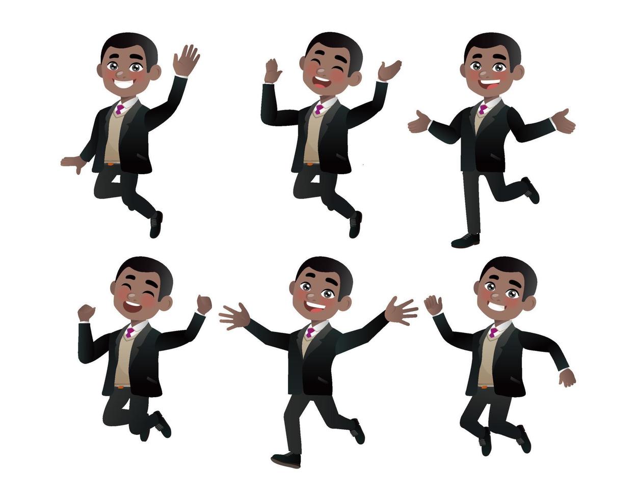 Set of business people with different poses vector