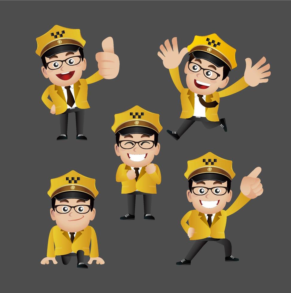 People Set - Profession - Taxi Driver vector