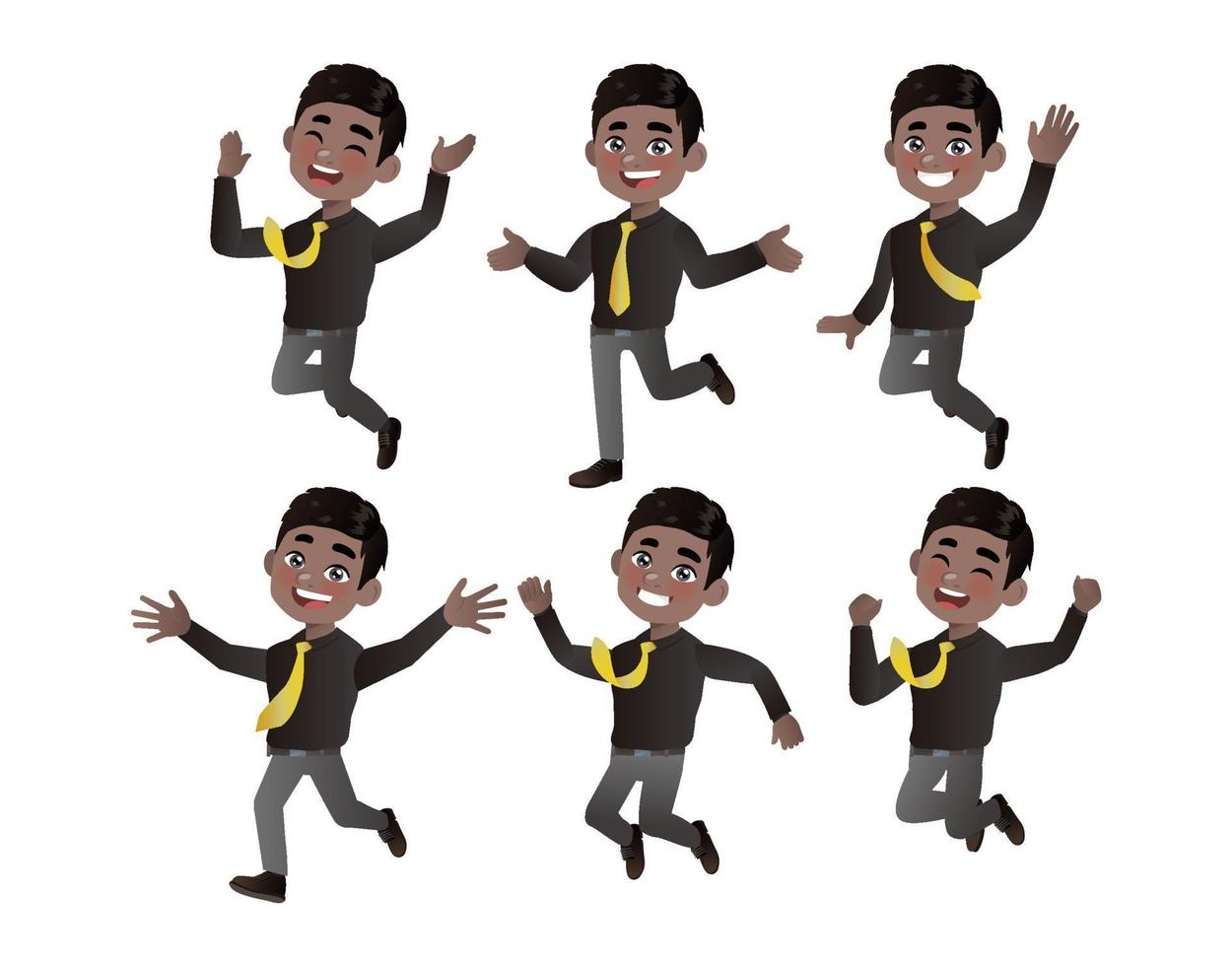 Set of business people with different poses vector