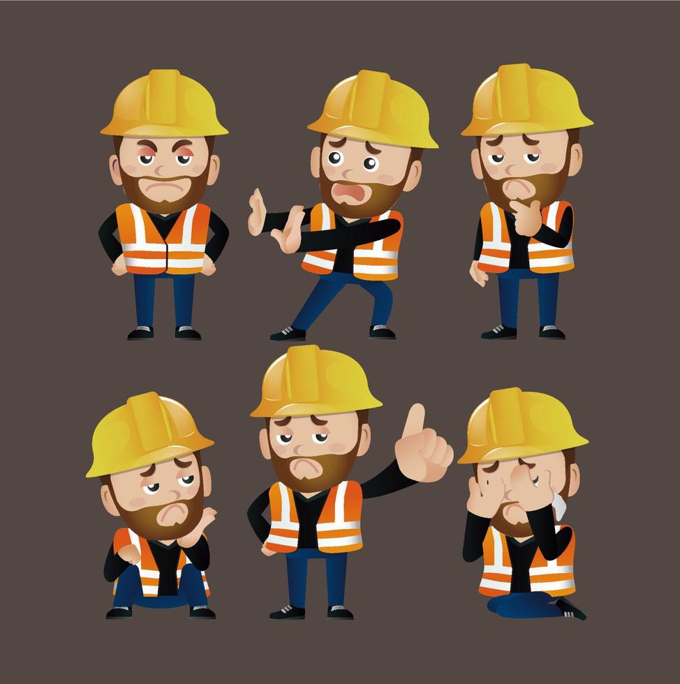 People Set - Profession - Worker. builder vector