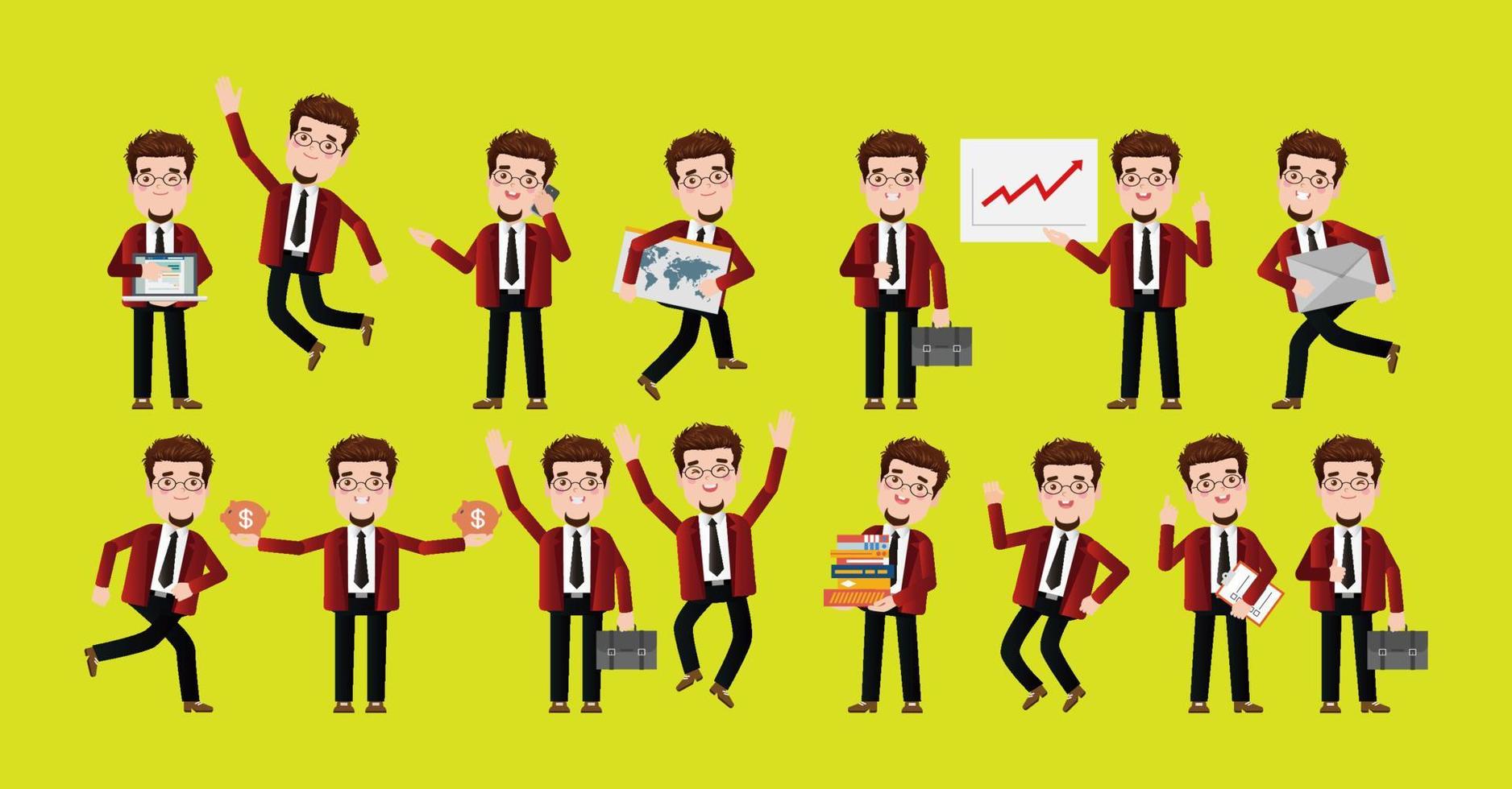 Flat Set of business people vector