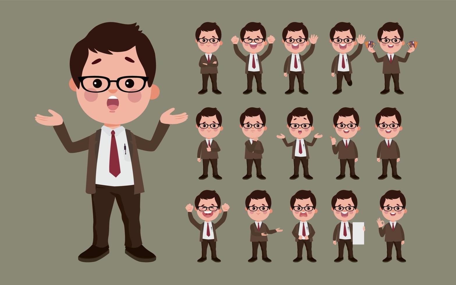 Set of people with different poses vector