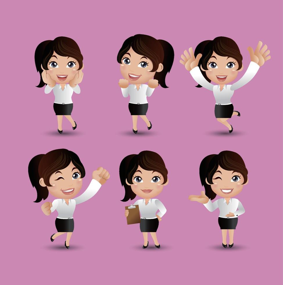 mujeres con diferentes poses vector