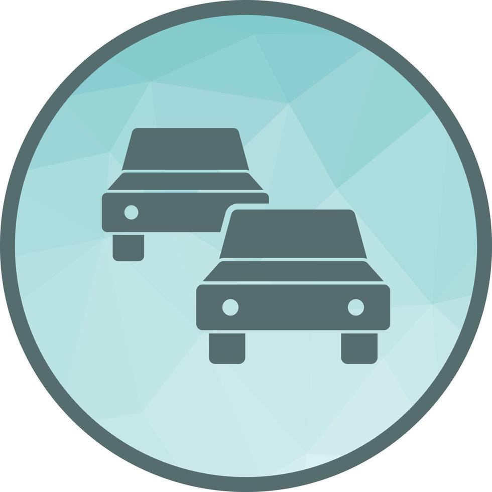 Cars on Road Low Poly Background Icon vector