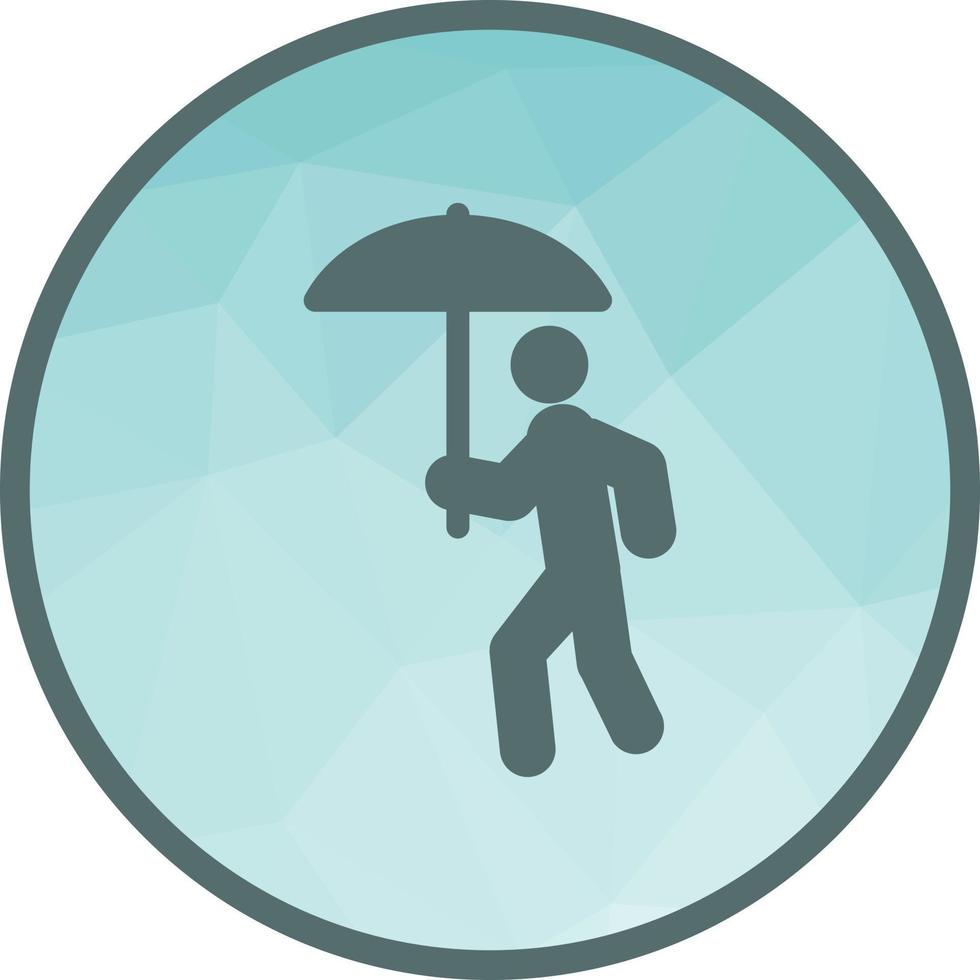 Walking in Rain Low Poly Background Icon vector