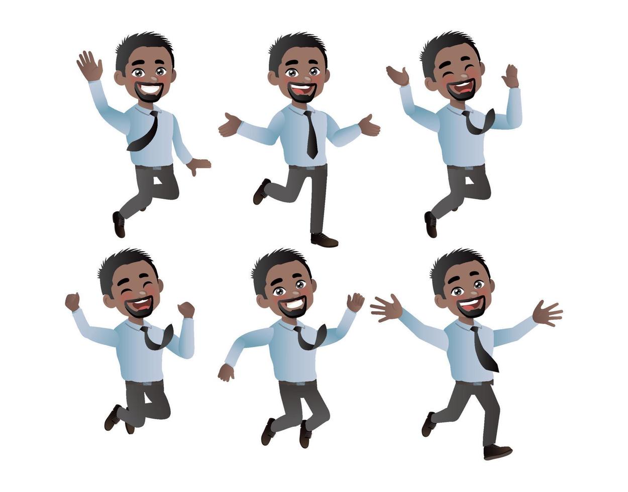 Set of business people with different poses vector