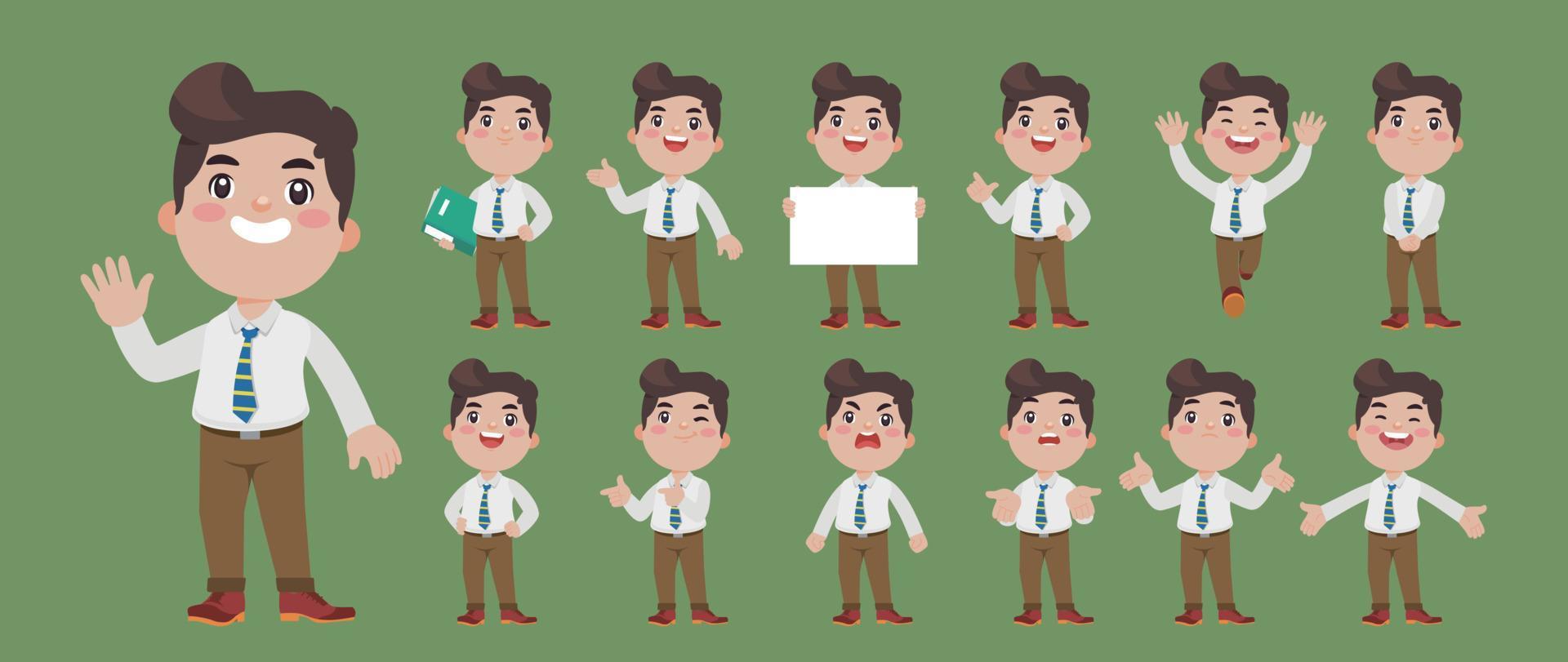 Business person in different positions set vector