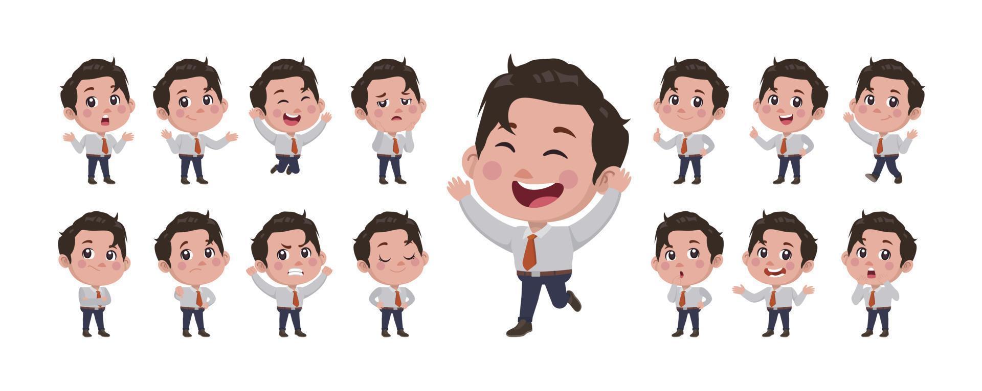 Set of people with different poses vector