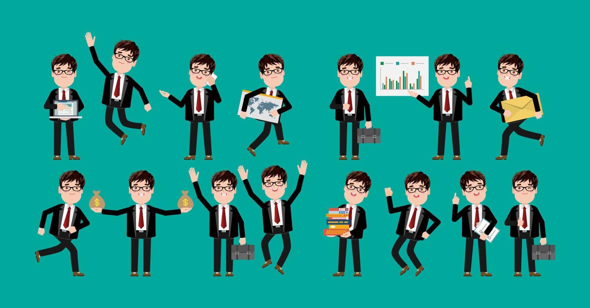 Flat Set of business people vector