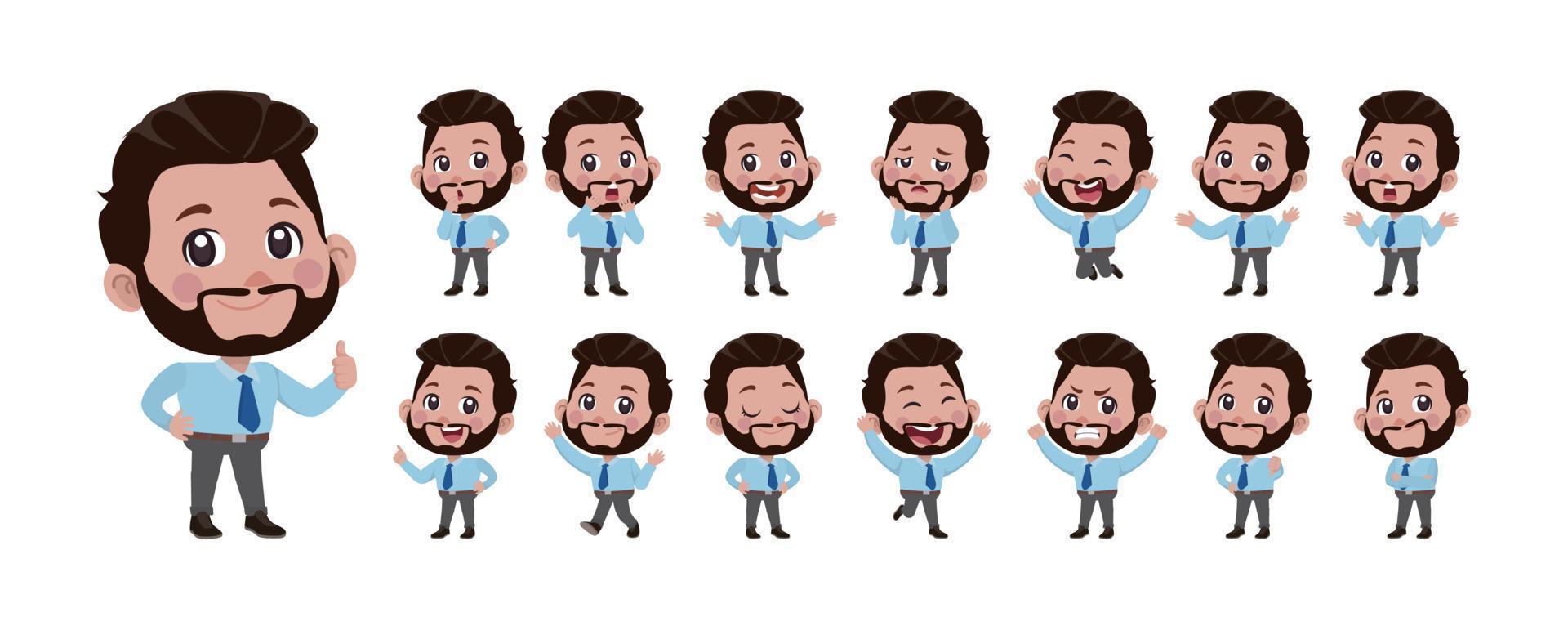 Set of people with different poses vector