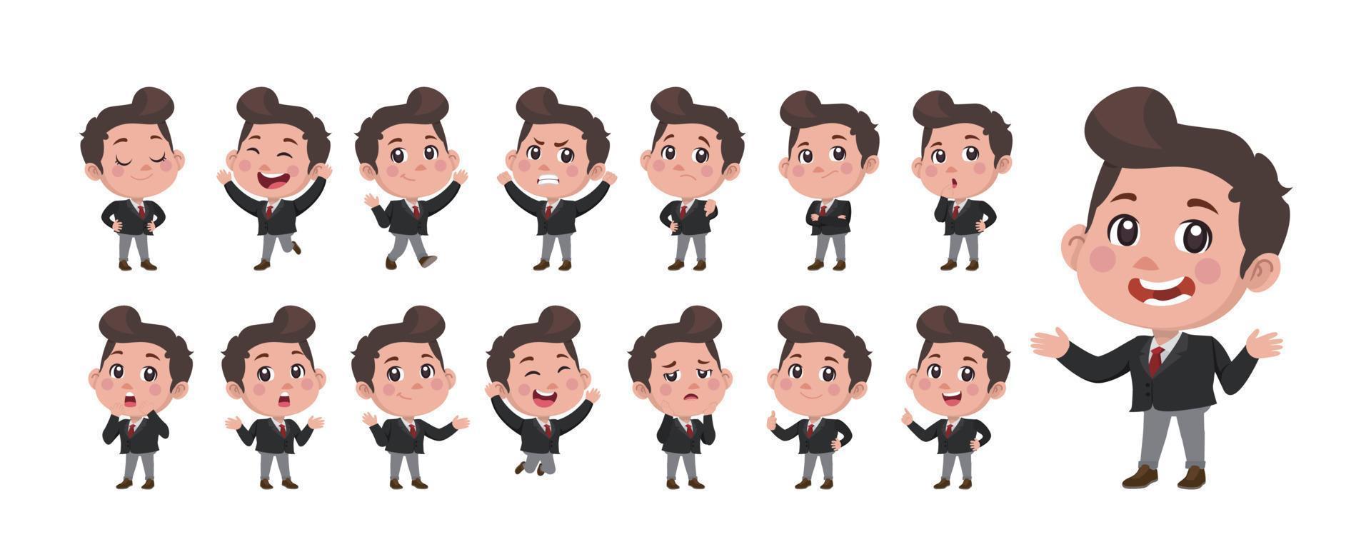 Set of people with different poses vector