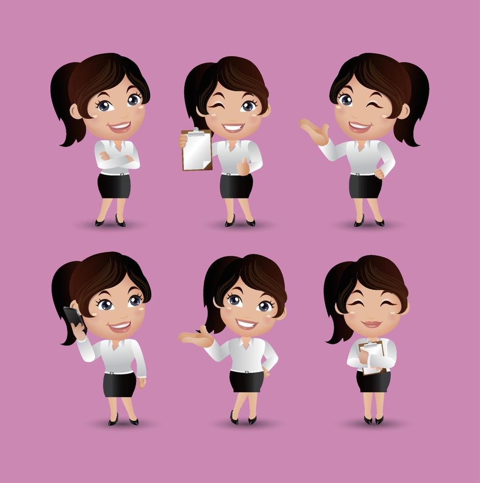 Women with different poses vector