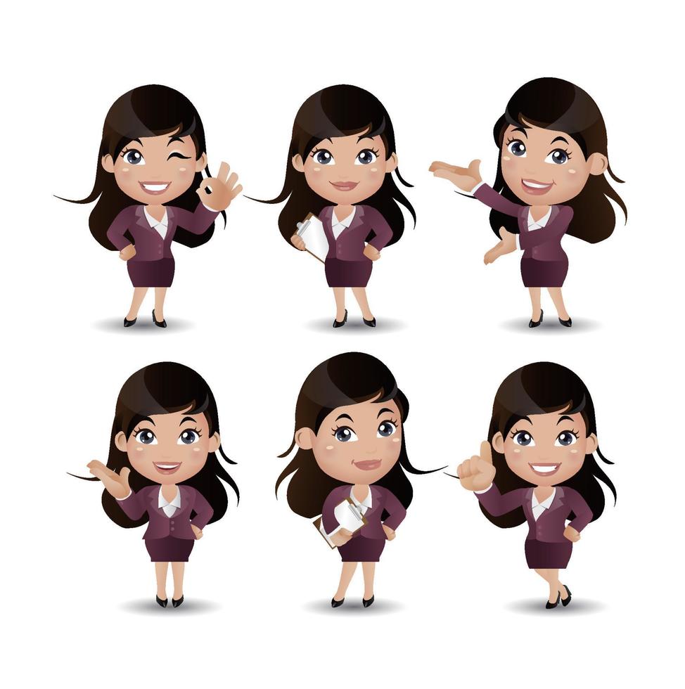 Women with different poses vector