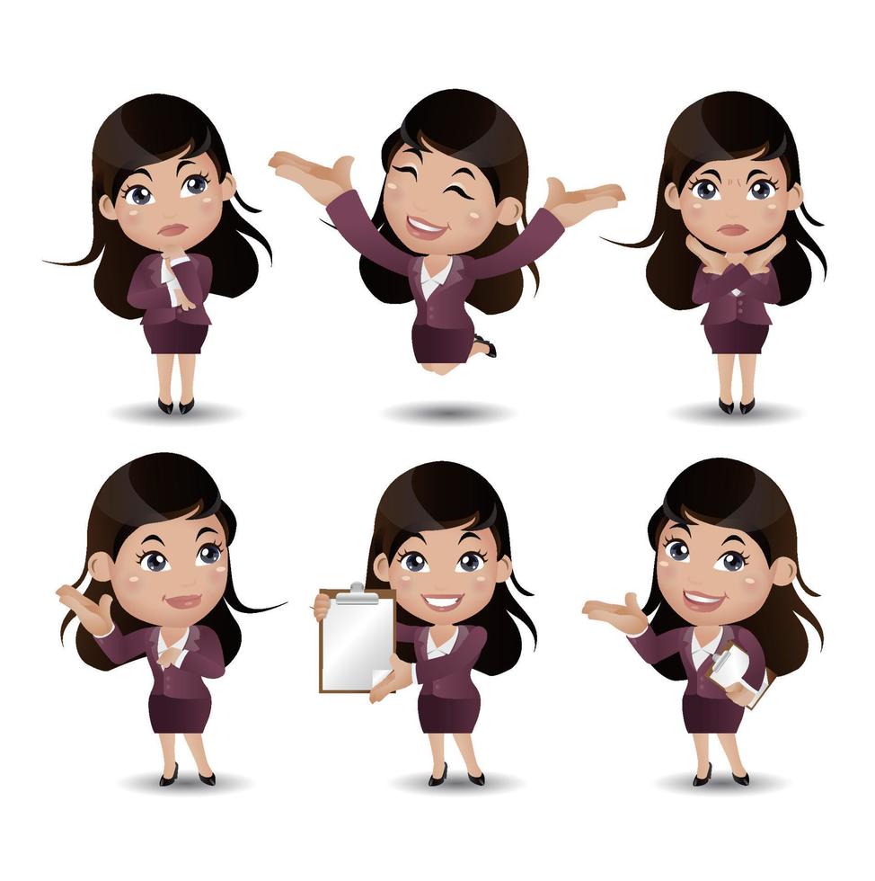 Women with different poses vector