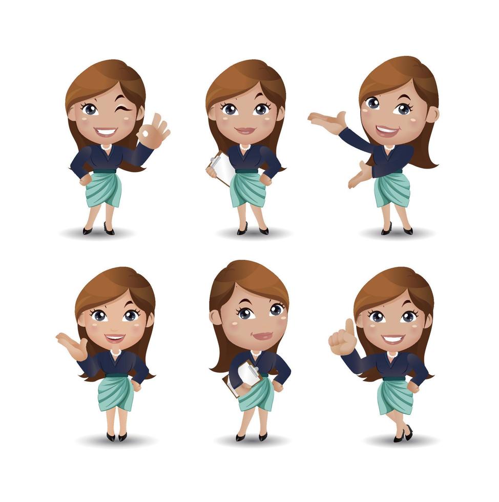 Women with different poses vector