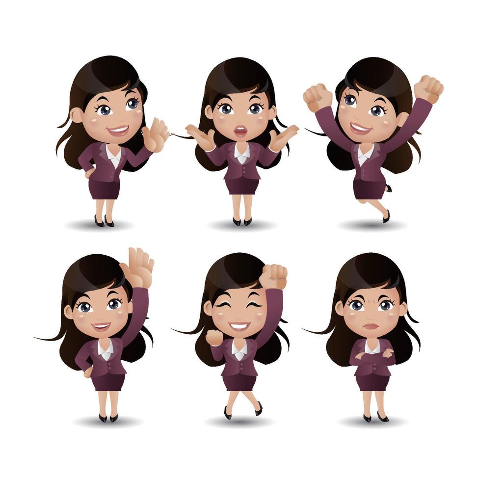 Women with different poses vector