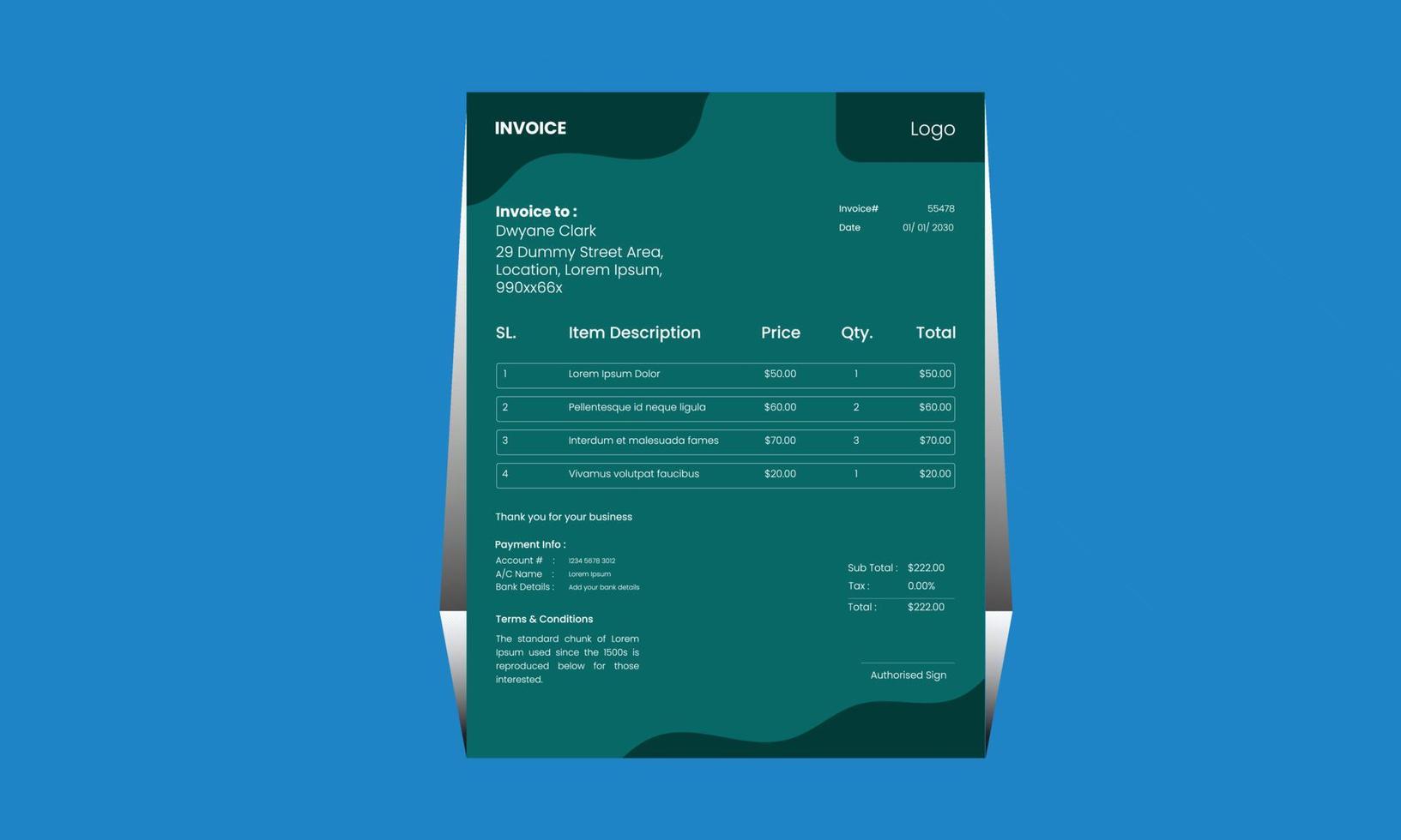 corporate Invoice design vector
