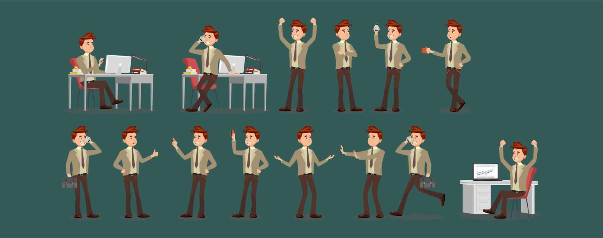 Business person Set. office workers vector