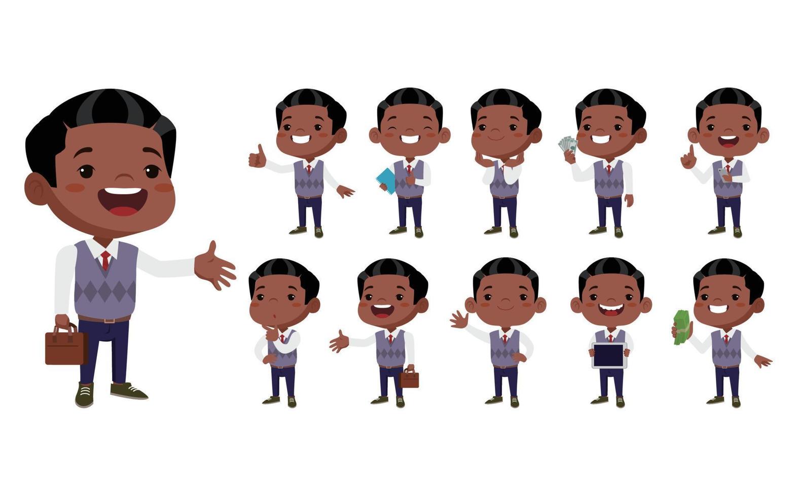 Business person in different positions set vector