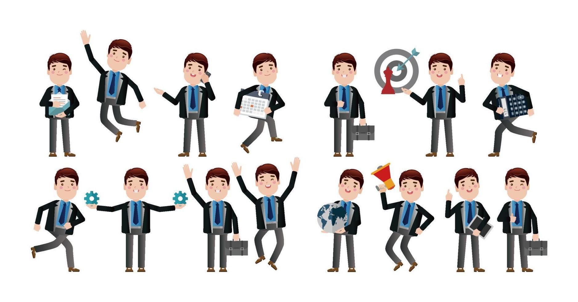 Flat Set of business people vector