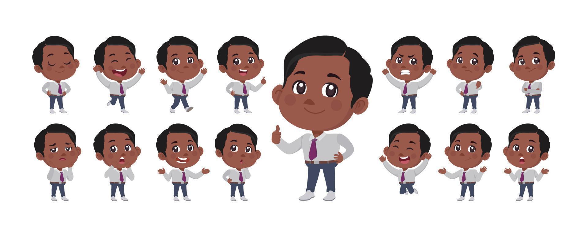 Set of people with different poses vector