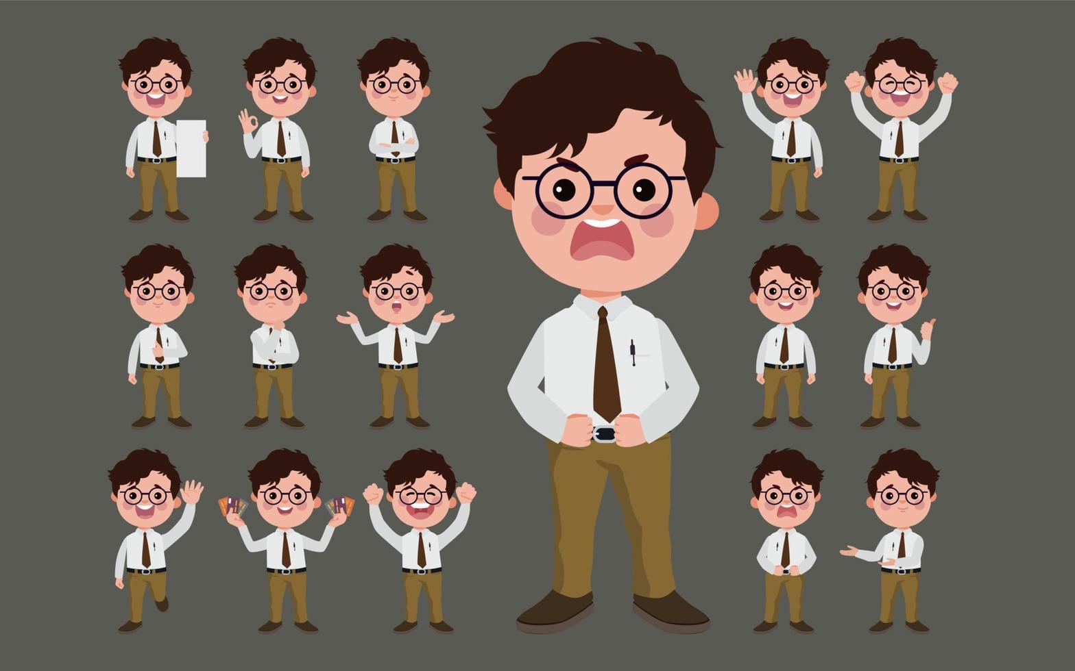 Set of people with different poses vector