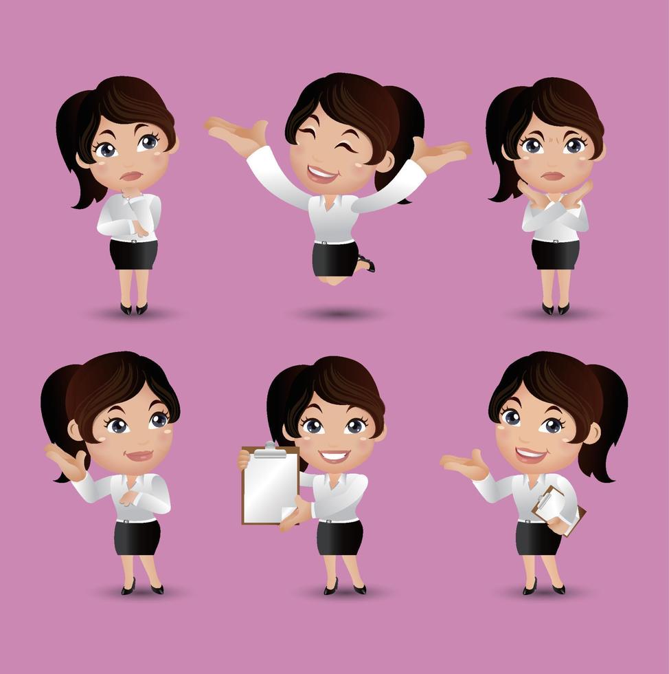 Women with different poses vector