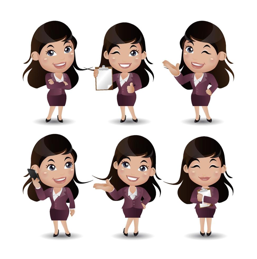 Women with different poses vector