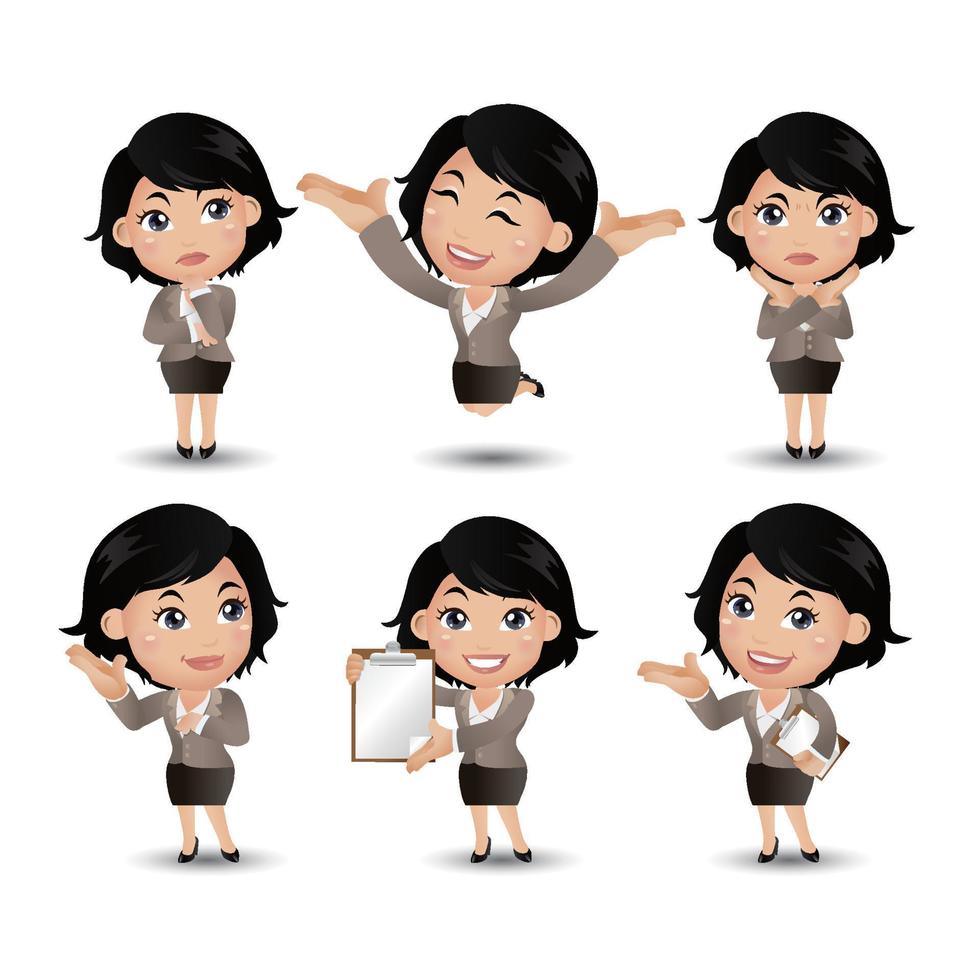Women with different poses vector