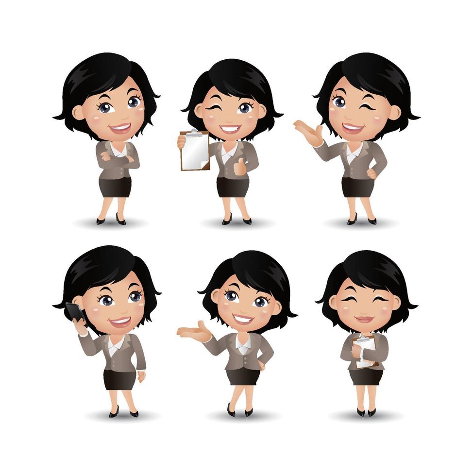 mujeres con diferentes poses vector