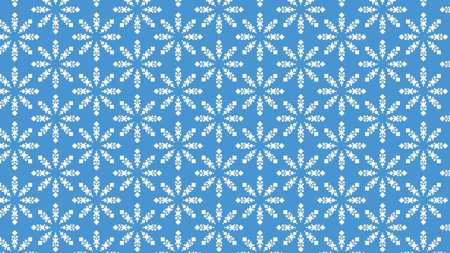 papel pintado geométrico copo de nieve iv blanco, azul vector
