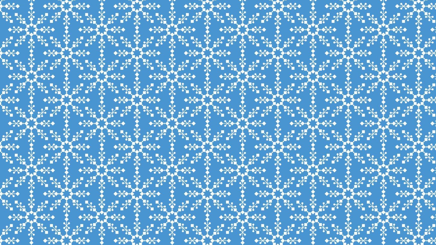 Geometric Snowflake Wallpaper V White, Blue vector