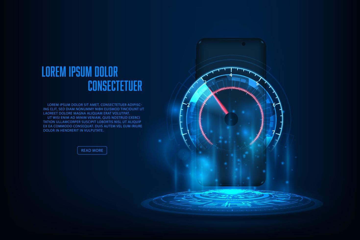 Vector smartphone mockup banner template with concept high speed internet .Technology abstract background.