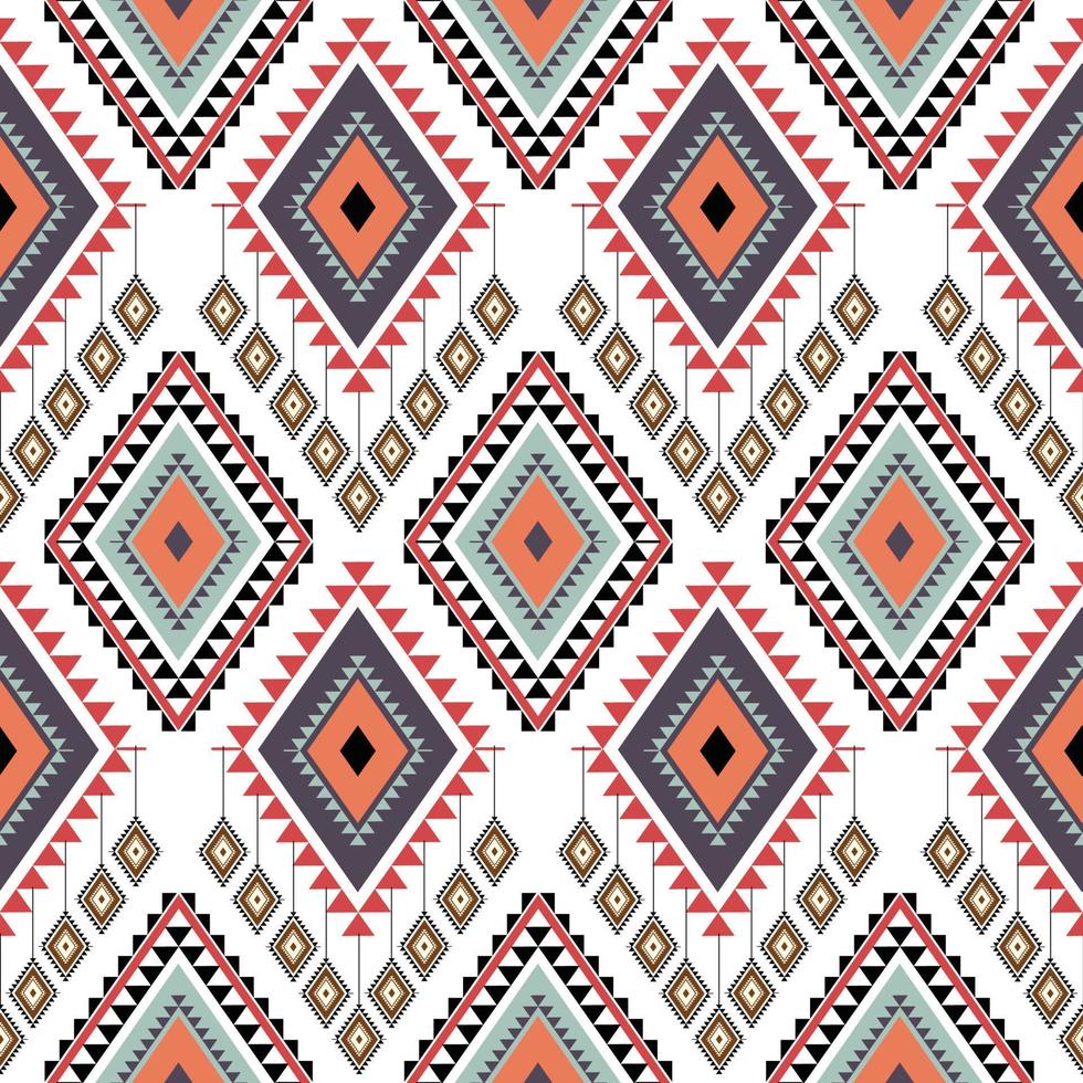 Geometric Ethnic pattern vector. African, American, Mexican, Western Aztec motif striped and bohemian pattern. designed for background,wallpaper,print, carpet,wrapping,tile,batik.vector illustratoin. vector