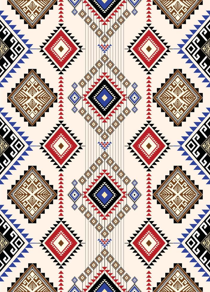 Geometric Ethnic pattern vector. African, American, Mexican, Western Aztec motif striped and bohemian pattern. designed for background,wallpaper,print, carpet,wrapping,tile,batik.vector illustratoin. vector